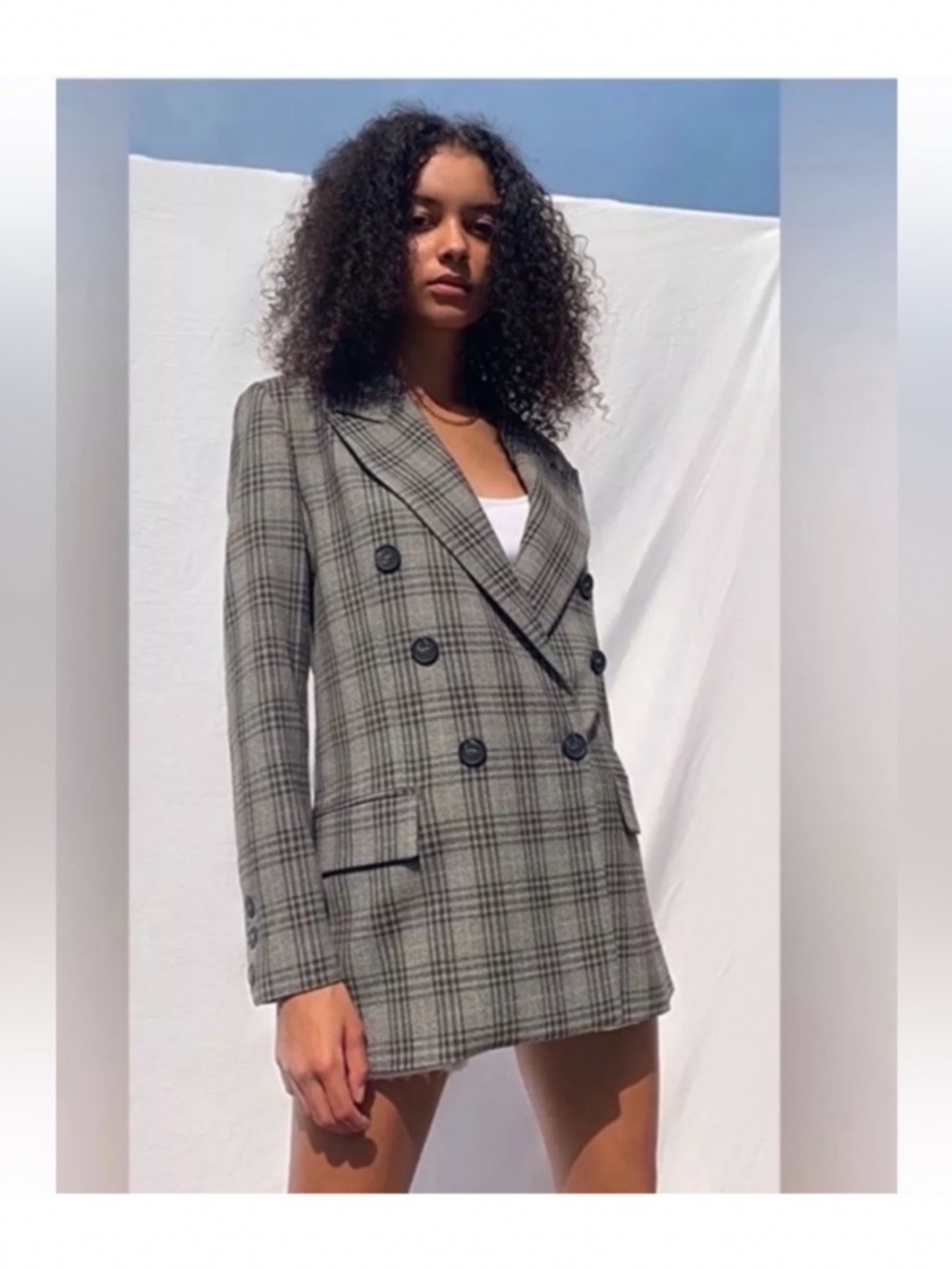 Free People Ashby Blazer. XS. Plaid Blazer Oversized fit